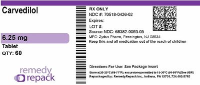 Carvedilol  6.25mg 70518 0426 02
